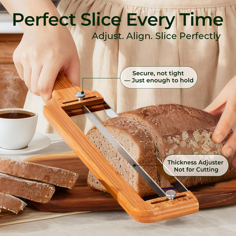 Keechee Bread Pilot blade close-up highlighting the serrated stainless blade for clean cuts.