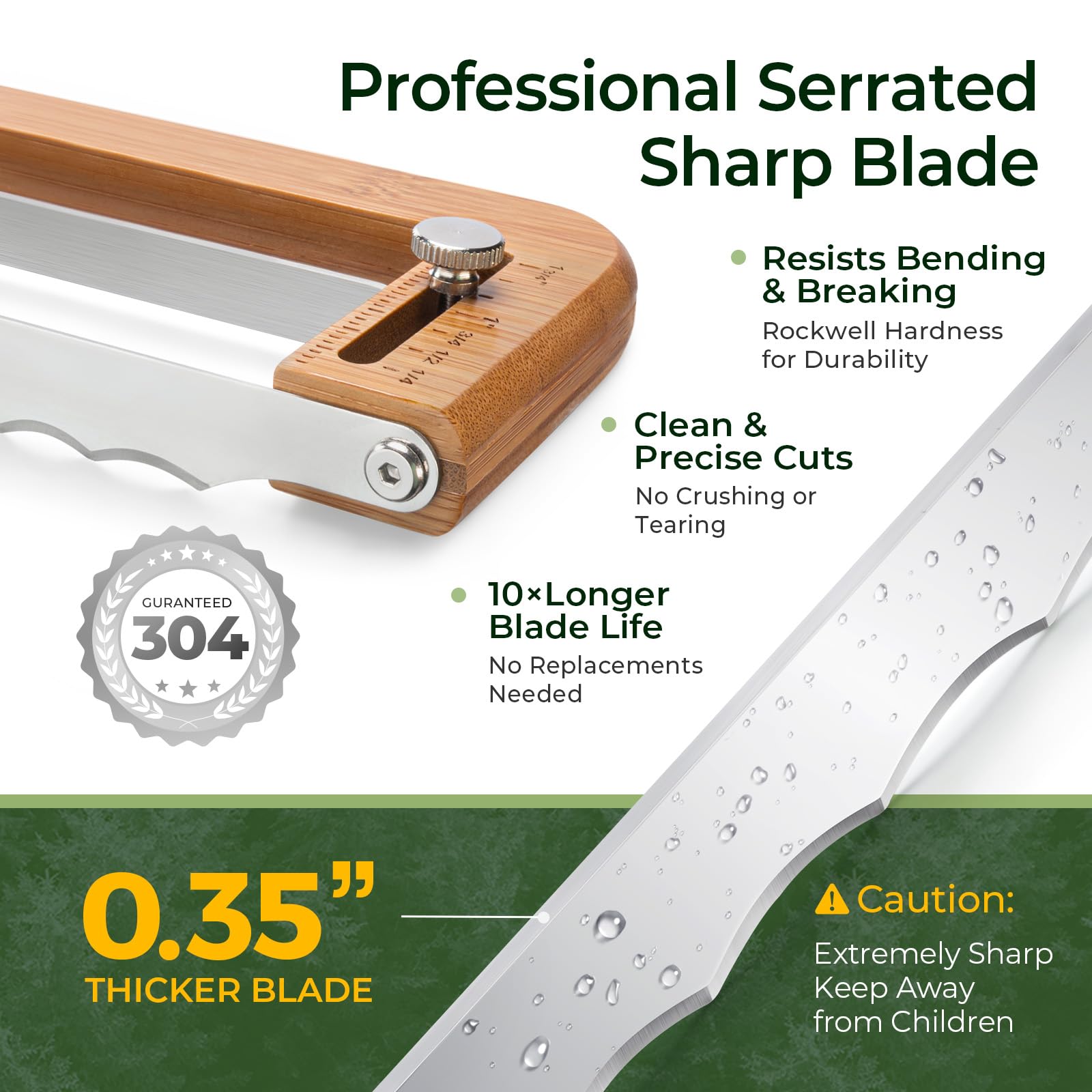 Keechee Bread Pilot ergonomic handle grip for comfortable slicing sessions.