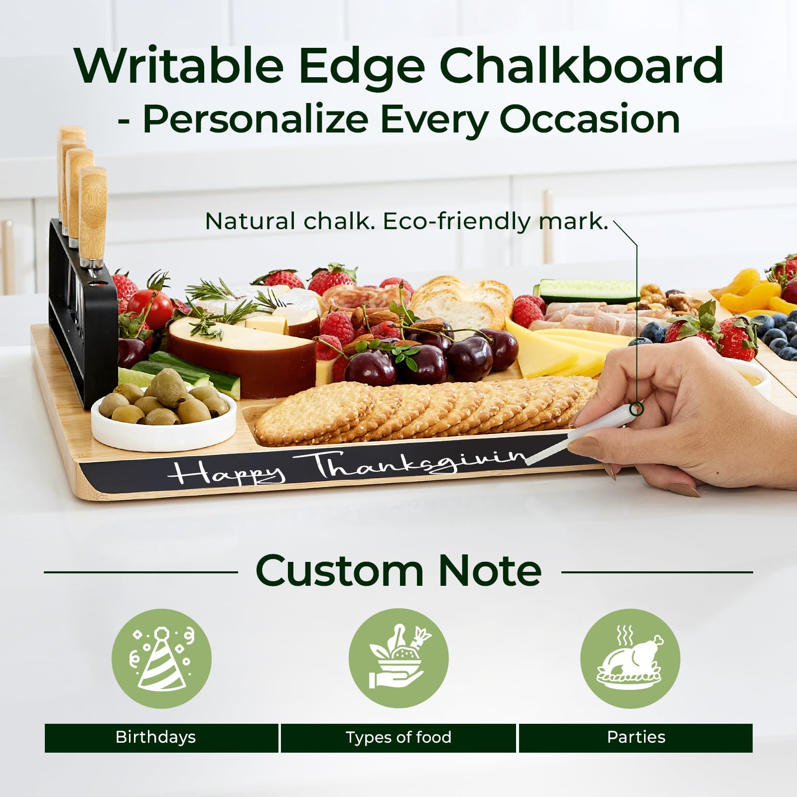 Keechee charcuterie board showing magnetic boards for versatile serving
