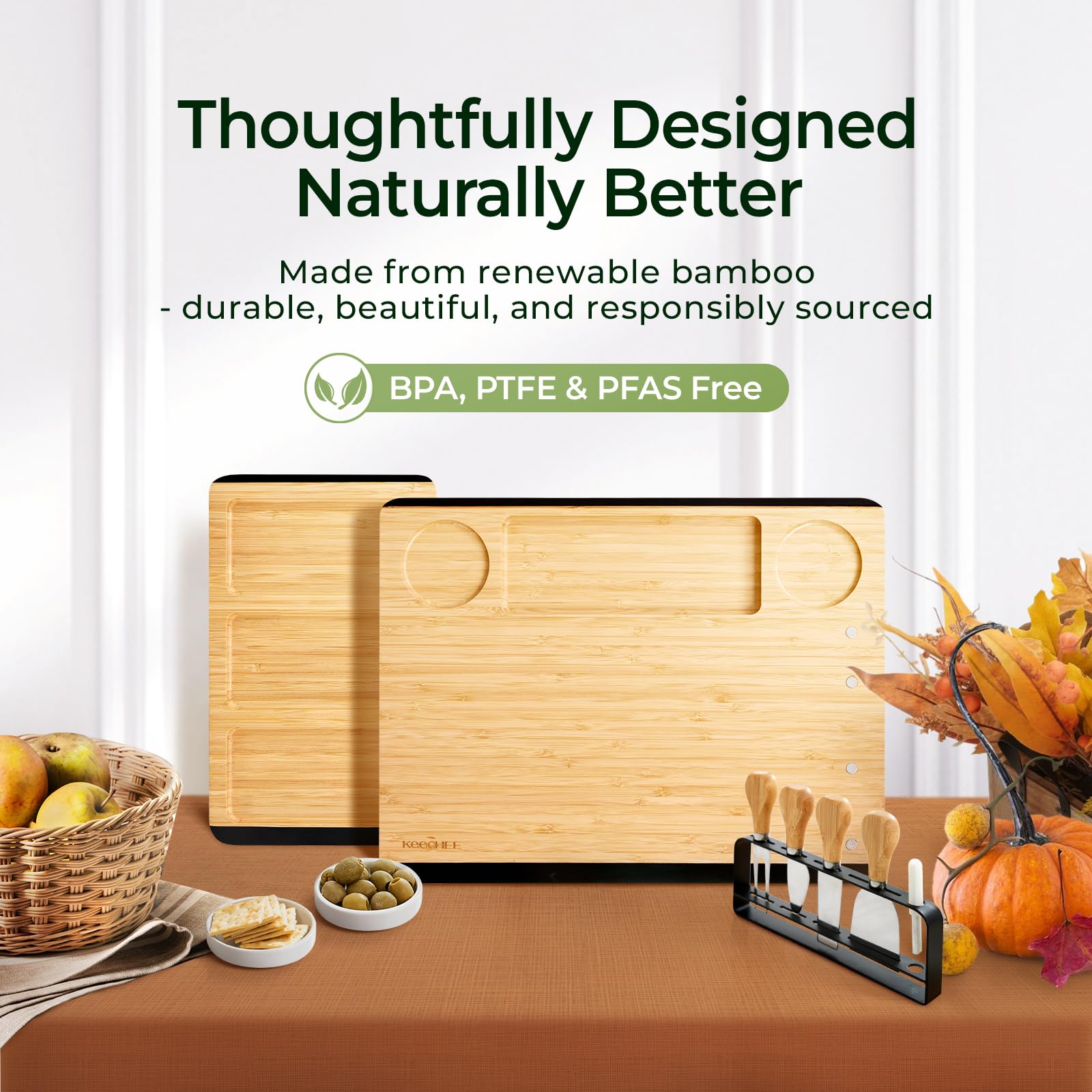 Keechee charcuterie board smooth edges for safe handling