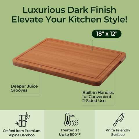 Keechee cutting board with hanging hole for space-saving drying and storage.