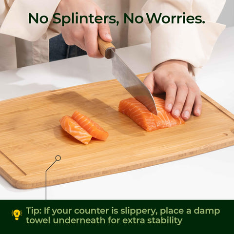 Keechee durable bamboo board highlighting solid construction and splinter-free surface.