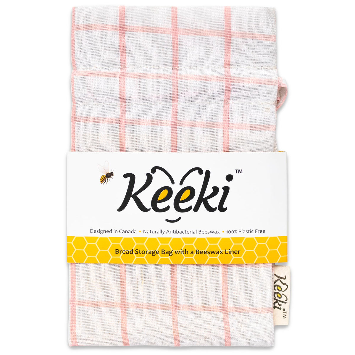 Keeki Bag with beeswax-lined interior preserves crust and crumb freshness for homemade bread.