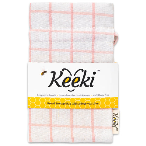 Keeki Bag with beeswax-lined interior preserves crust and crumb freshness for homemade bread.