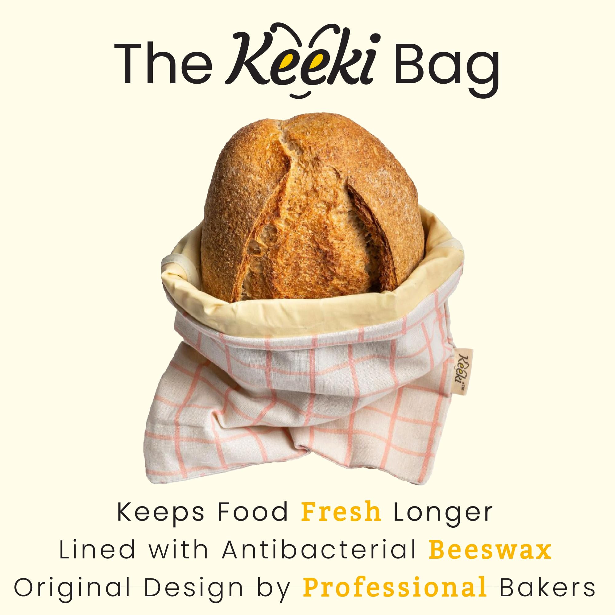 Keeki Bag wide-opening design makes bread insertion and removal easy.