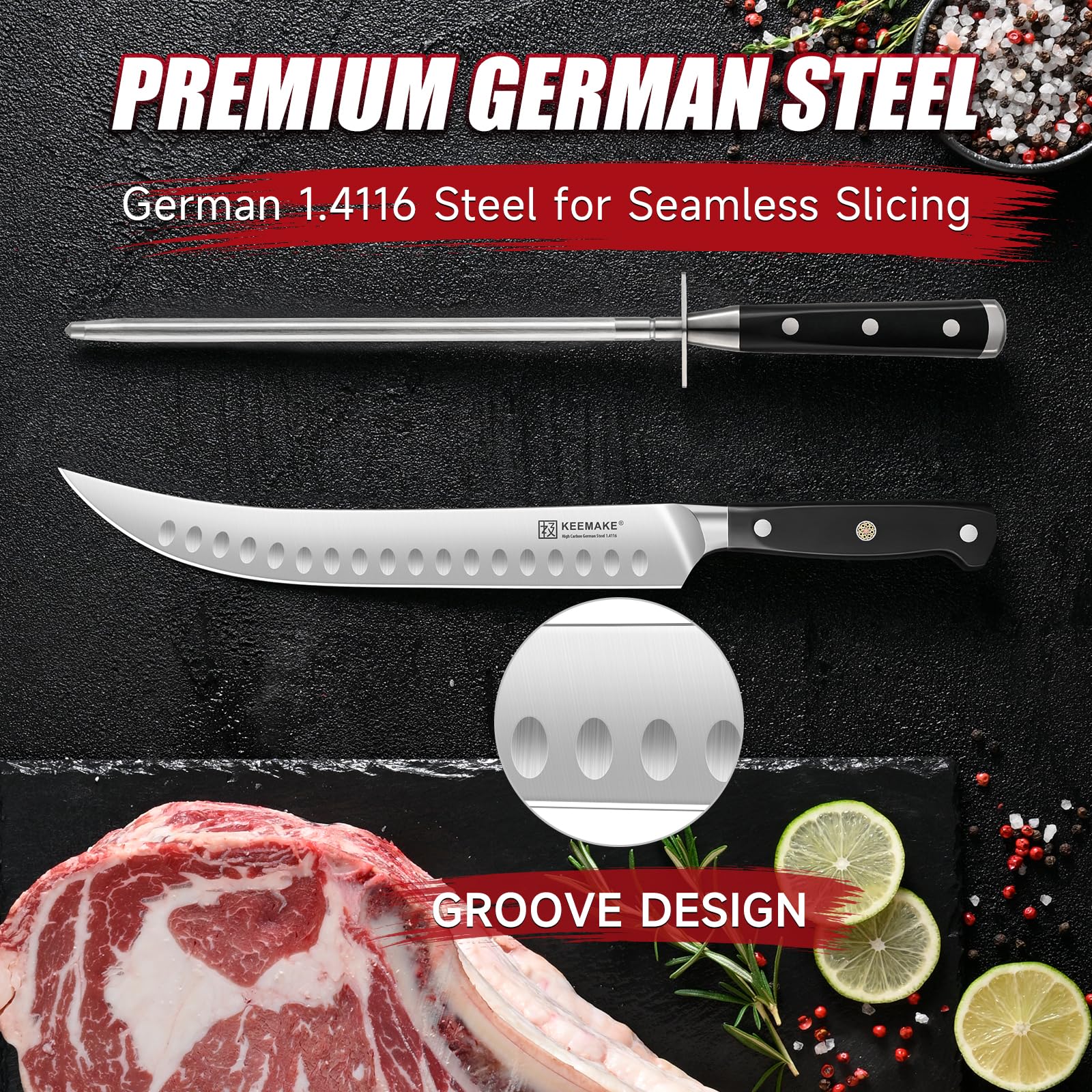 KEEMAKE full tang carving knife demonstrates balanced weight and durability