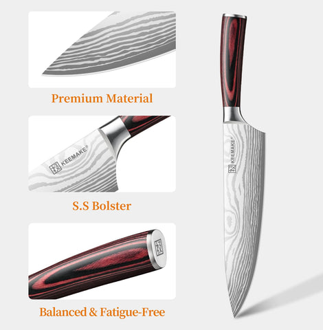 KEEMAKE razor-edge 12-15 degree bevel enables clean, effortless cuts