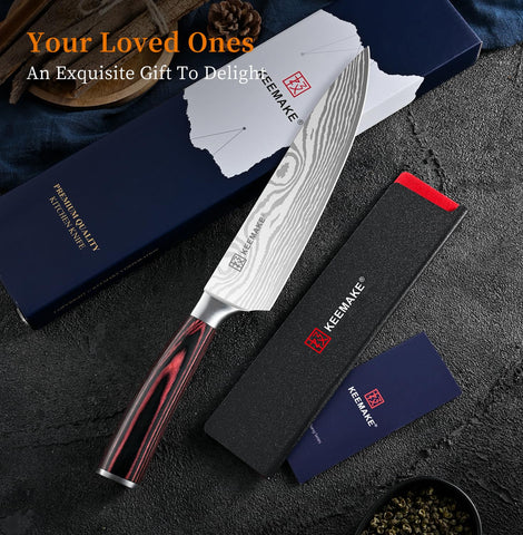 KEEMAKE knife with sheath for safe storage and transport