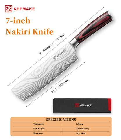 KEEMAKE knife features an easy-clean pattern reducing food sticking