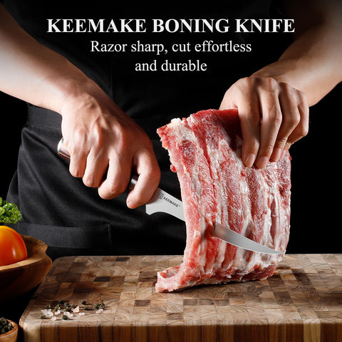 KEEMAKE fish filleting knife for delicate skinning and precise cuts.