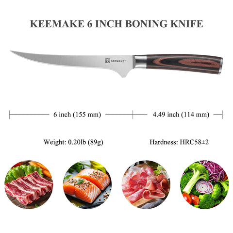 KEEMAKE high carbon steel blade delivers lasting edge and rust resistance.