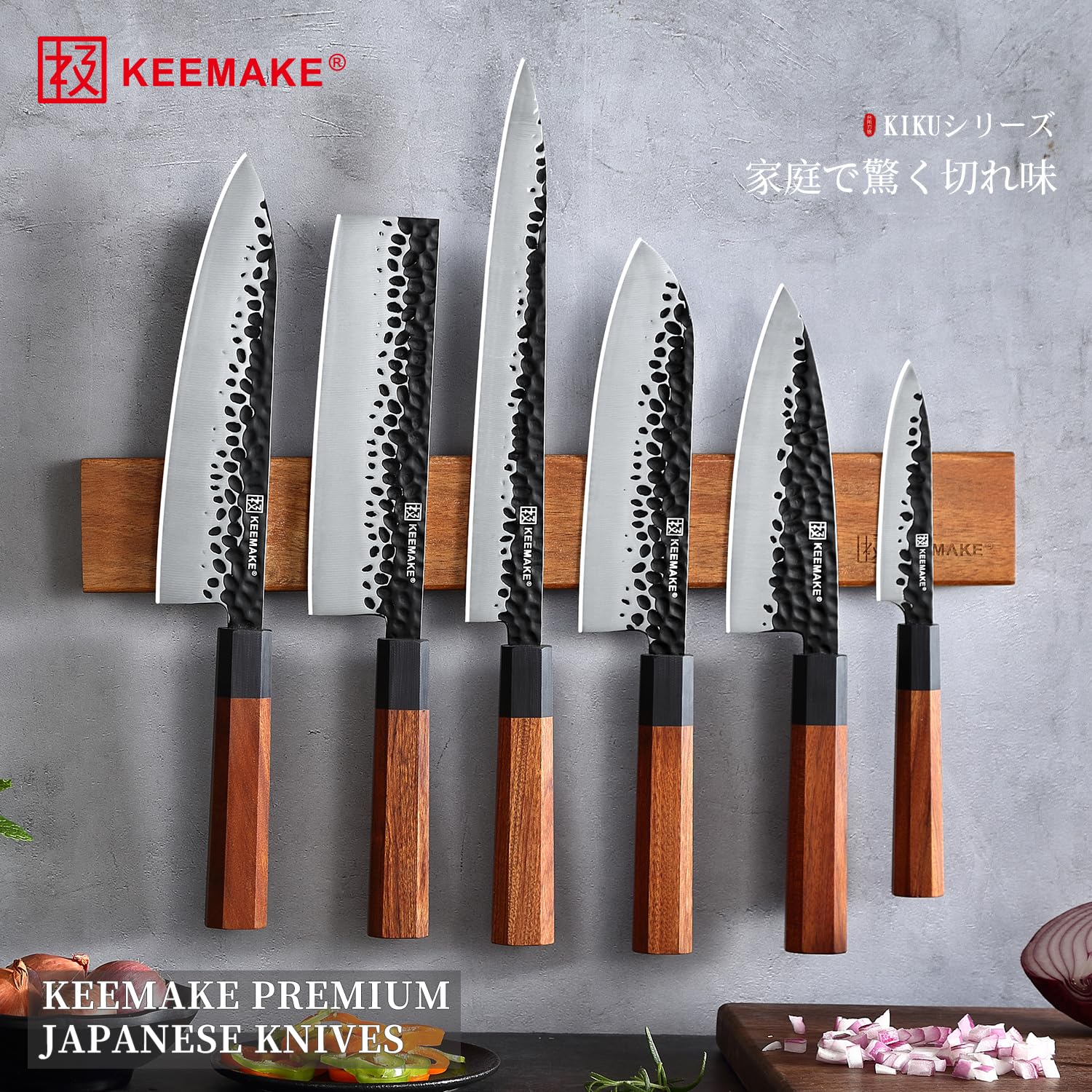 KEEMAKE Santoku Knife rust-resistant steel maintains shine with less care.