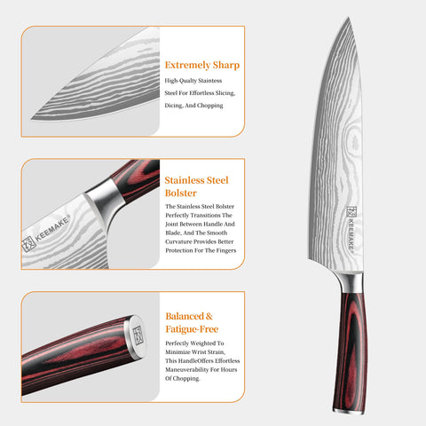 KEEMAKE wave pattern blade with distinctive design for kitchen tasks