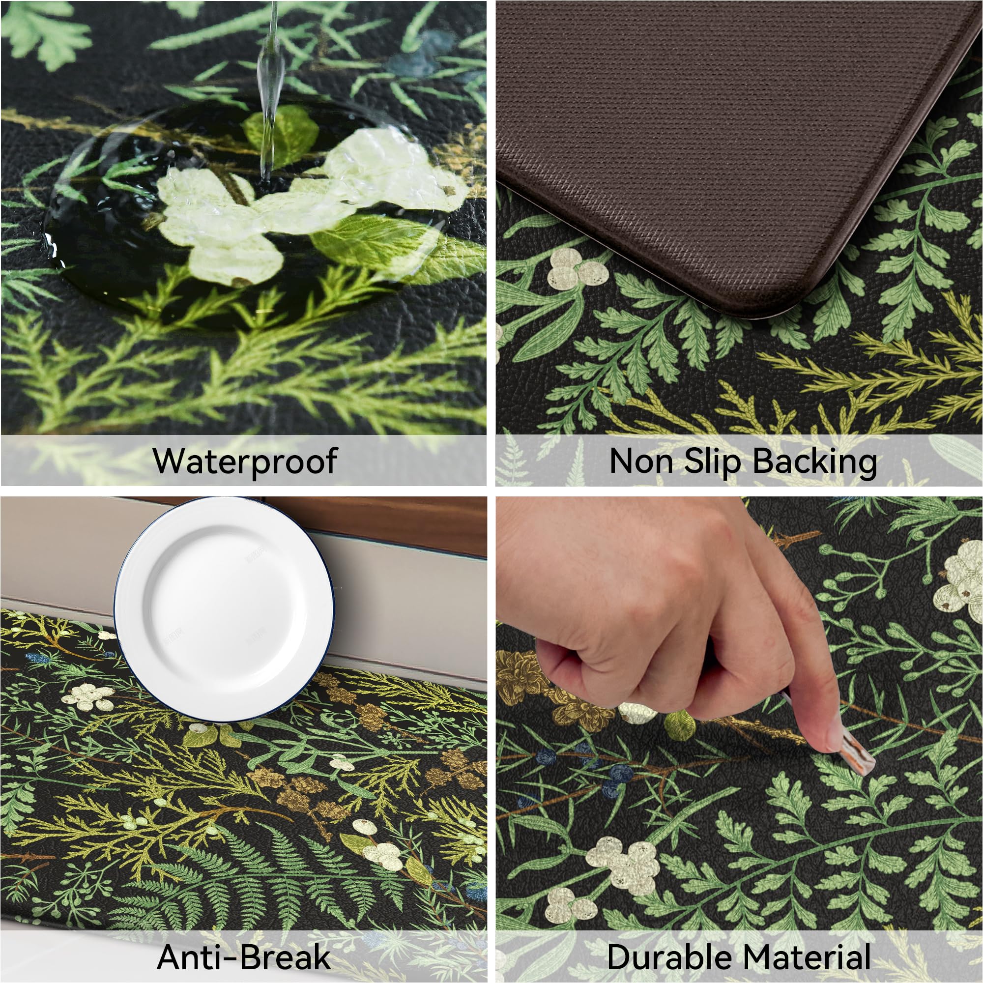 Keensoft non-slip rubber backing keeps the mat in place during chores