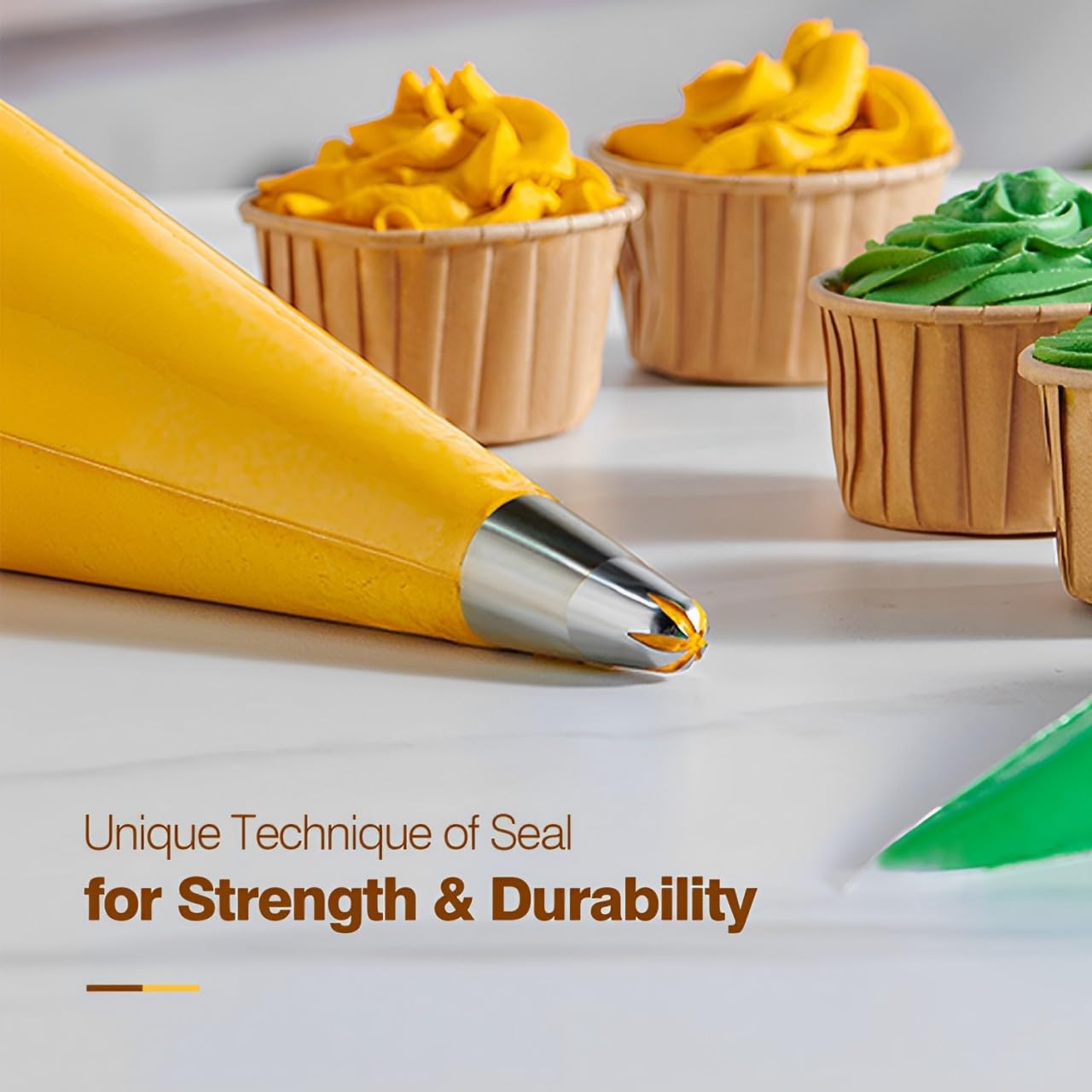 Keenpioneer piping bag with hygienic dispenser packaging for easy storage and use.