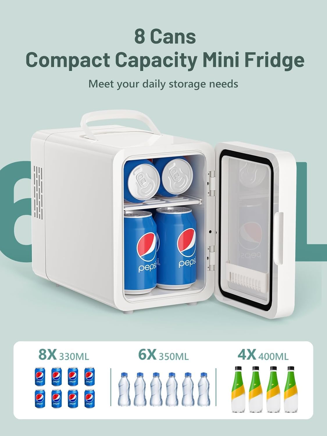 KEENSTAR mini fridge in car setup keeps beverages and serums ready on the go.