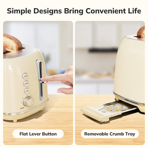 Six browning settings provide personalized toast for every member.