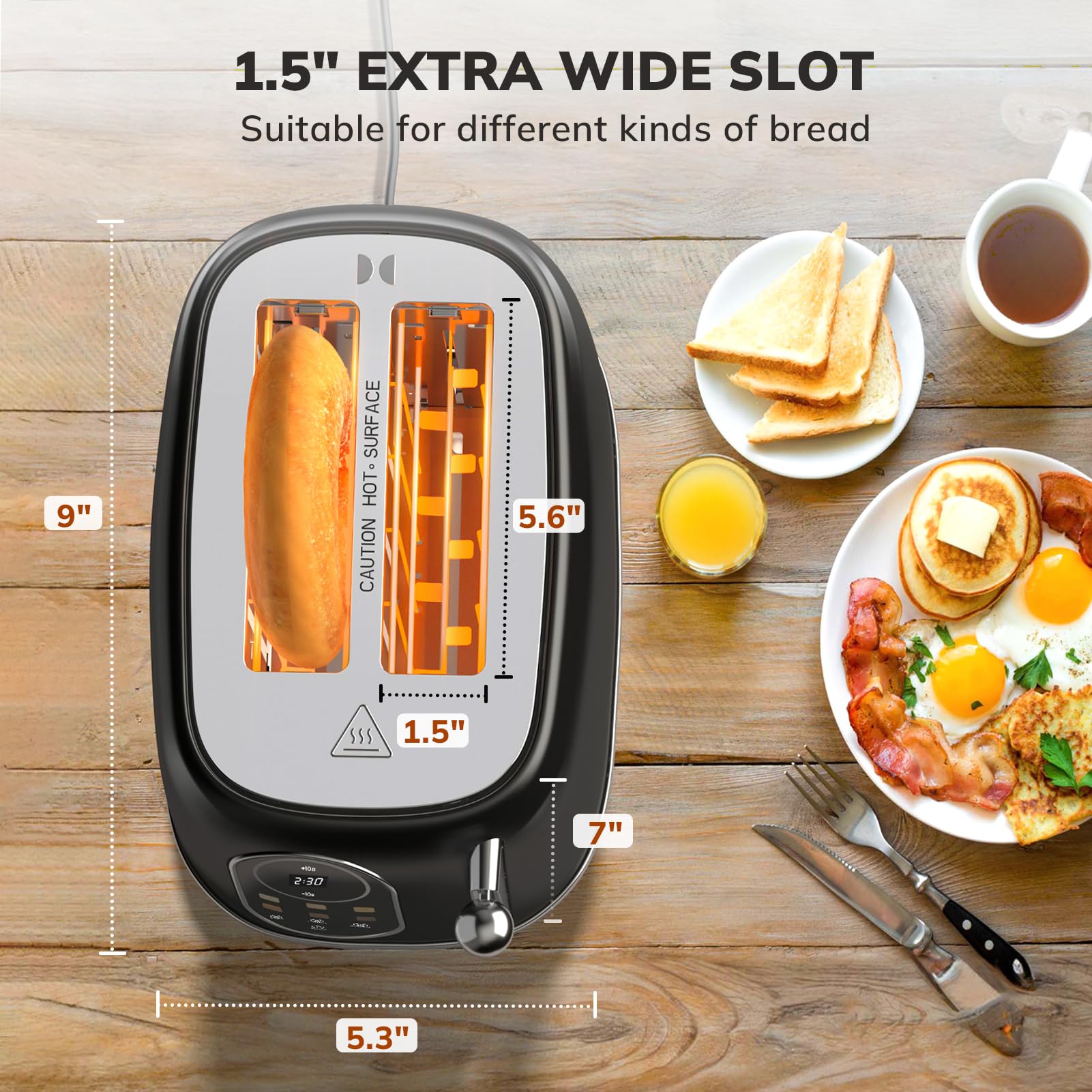 Keenstone black stainless steel toaster fits modern kitchens with retro charm