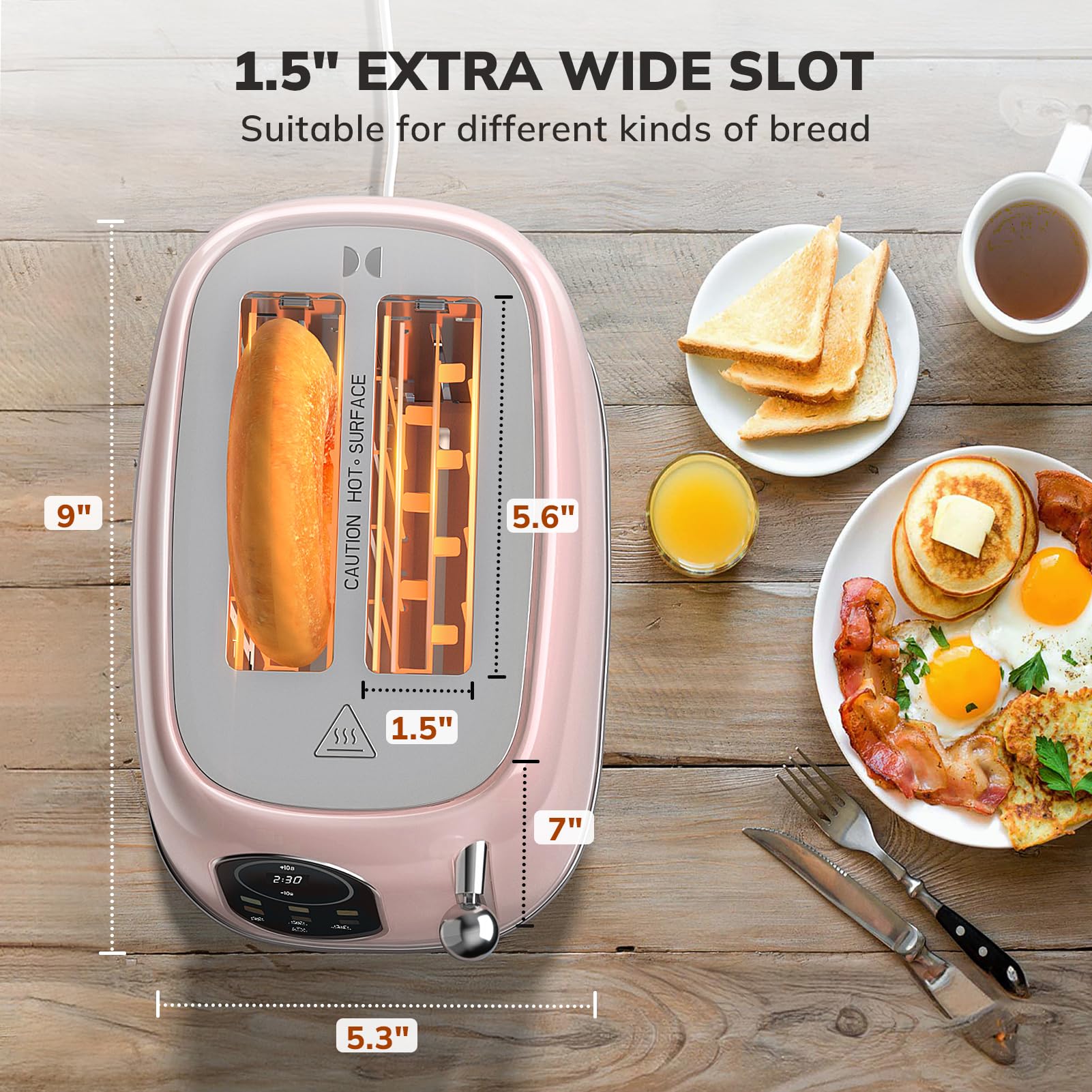 Keenstone compact 2-slice design fits small kitchens neatly.