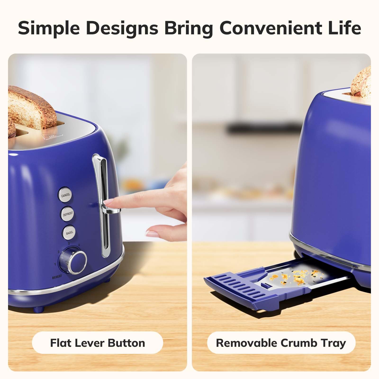 Keenstone crumb tray removable feature helps quick countertop cleaning.