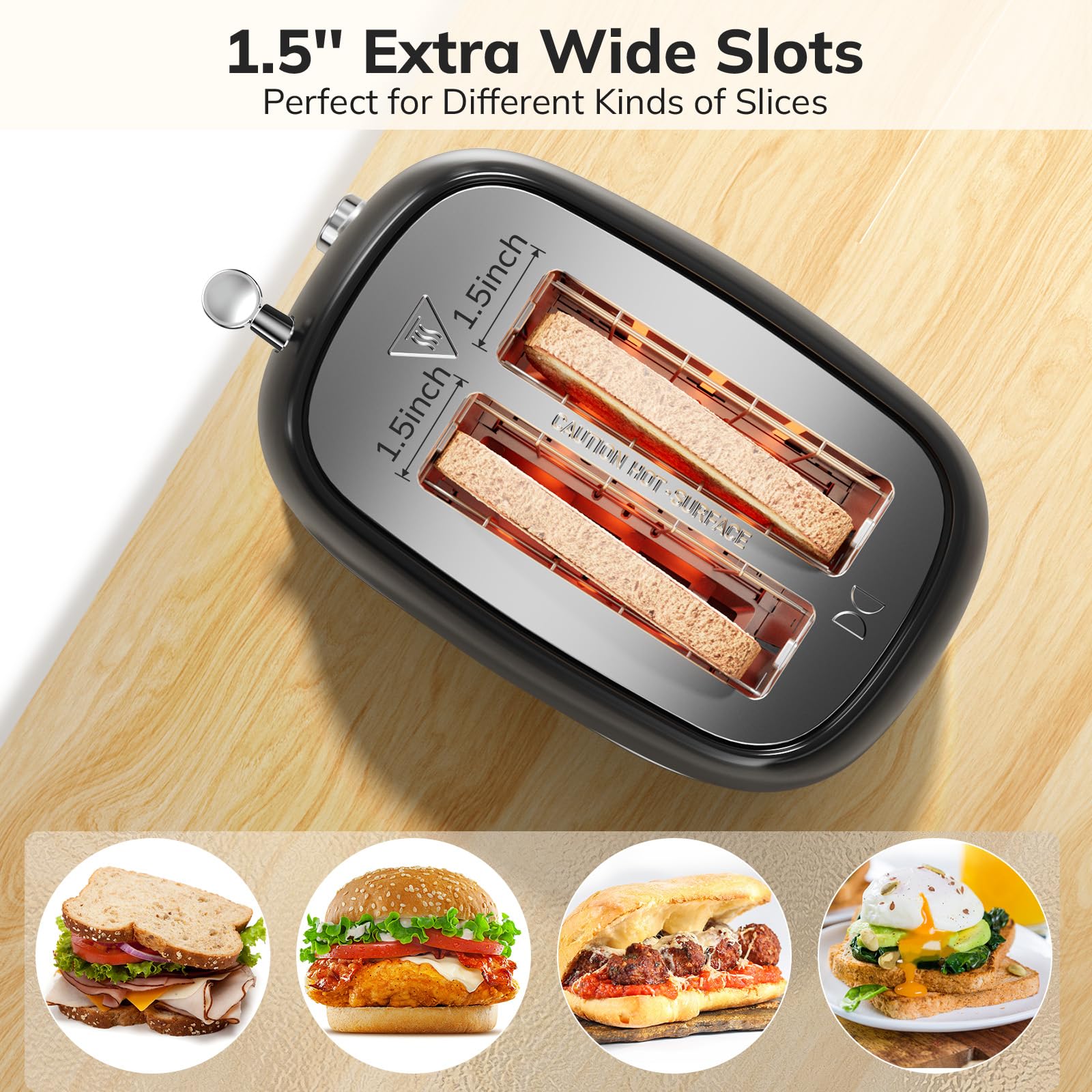 Keenstone toaster defrost function enables gentle thaw before toasting.