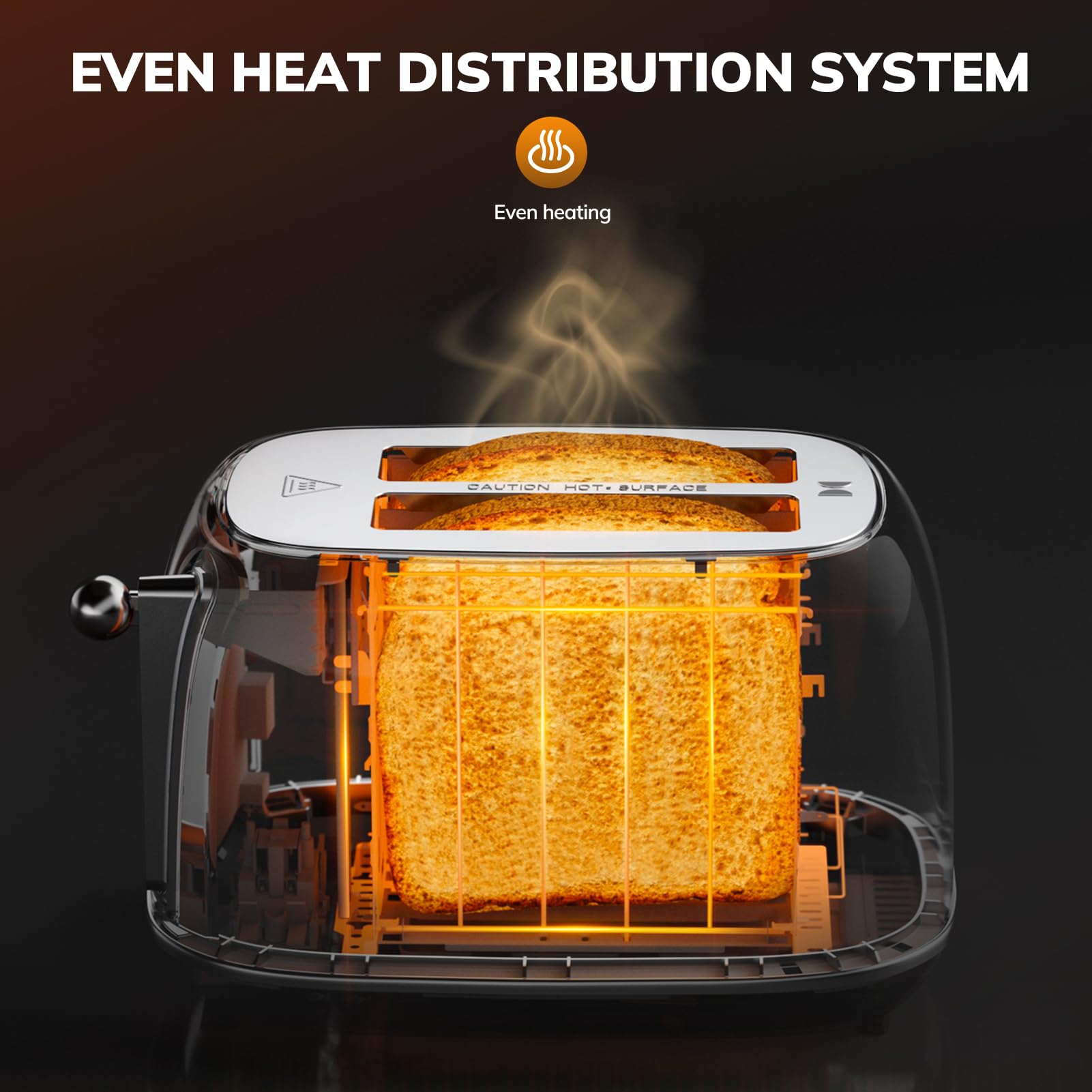 Keenstone retro stainless steel toaster with wide slots for bagels and thick bread
