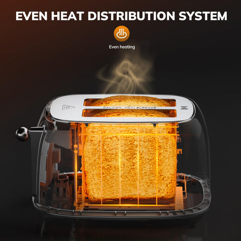 Keenstone retro stainless steel toaster with wide slots for bagels and thick bread