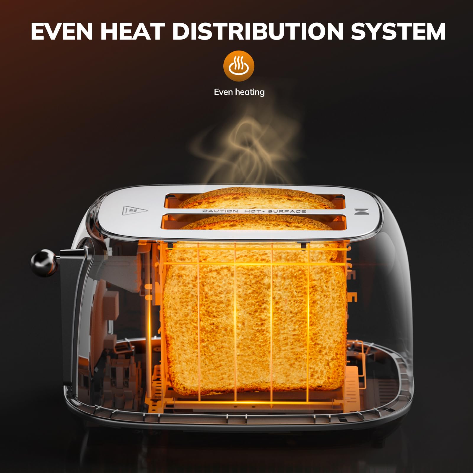 Keenstone retro wide-slot toaster highlights one-and-a-half inch slots for bagels.