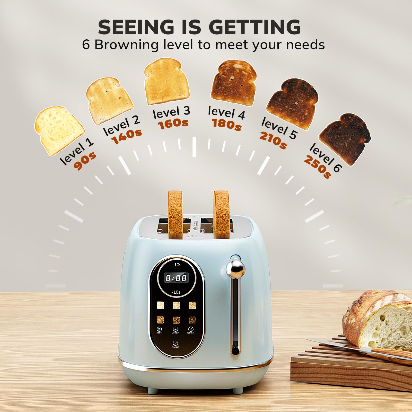 Keenstone 6 browning levels for customizable toast results.