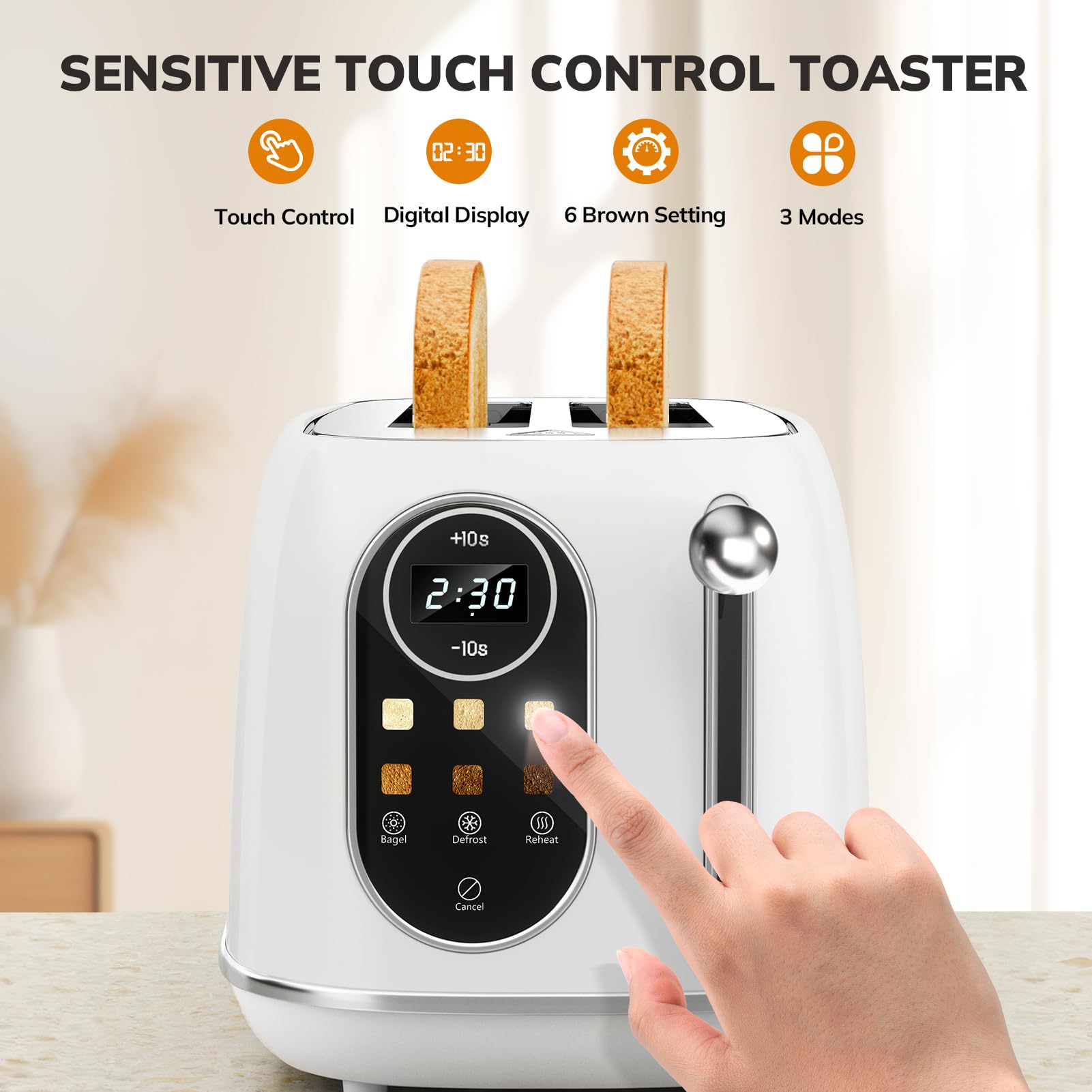 Keenstone wide slot toaster open for thick slices and bagels