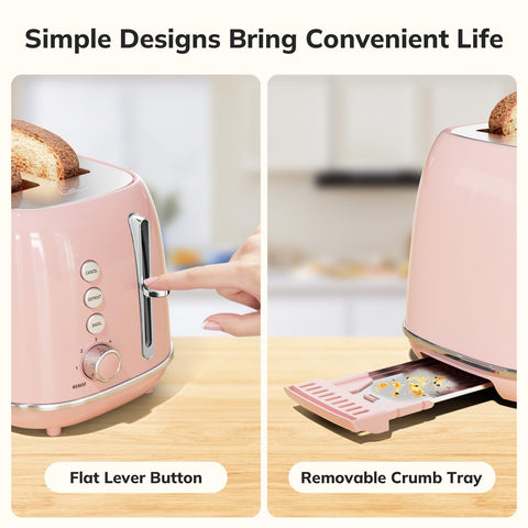 Keenstone pink toaster defrost function helps bread thaw evenly