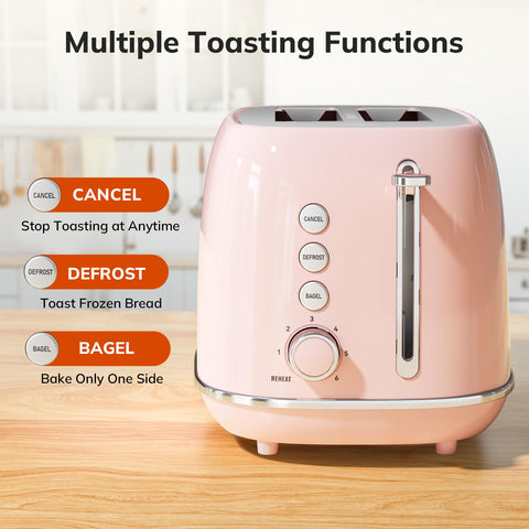 Keenstone pink toaster slot detail showing 1.5-inch openings