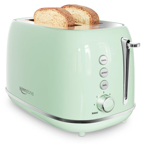 Keenstone 2-Slice Toaster with wide slots for thick bread and even toasting