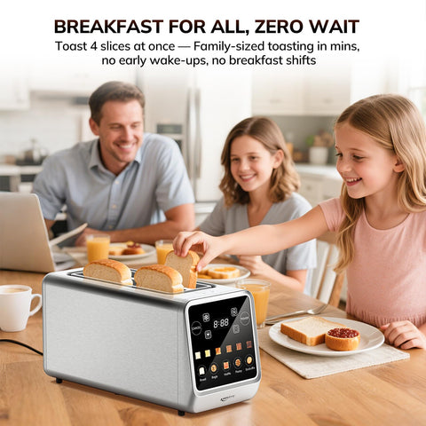Keenstone toaster bagel setting UI aids precise bagel toasting.