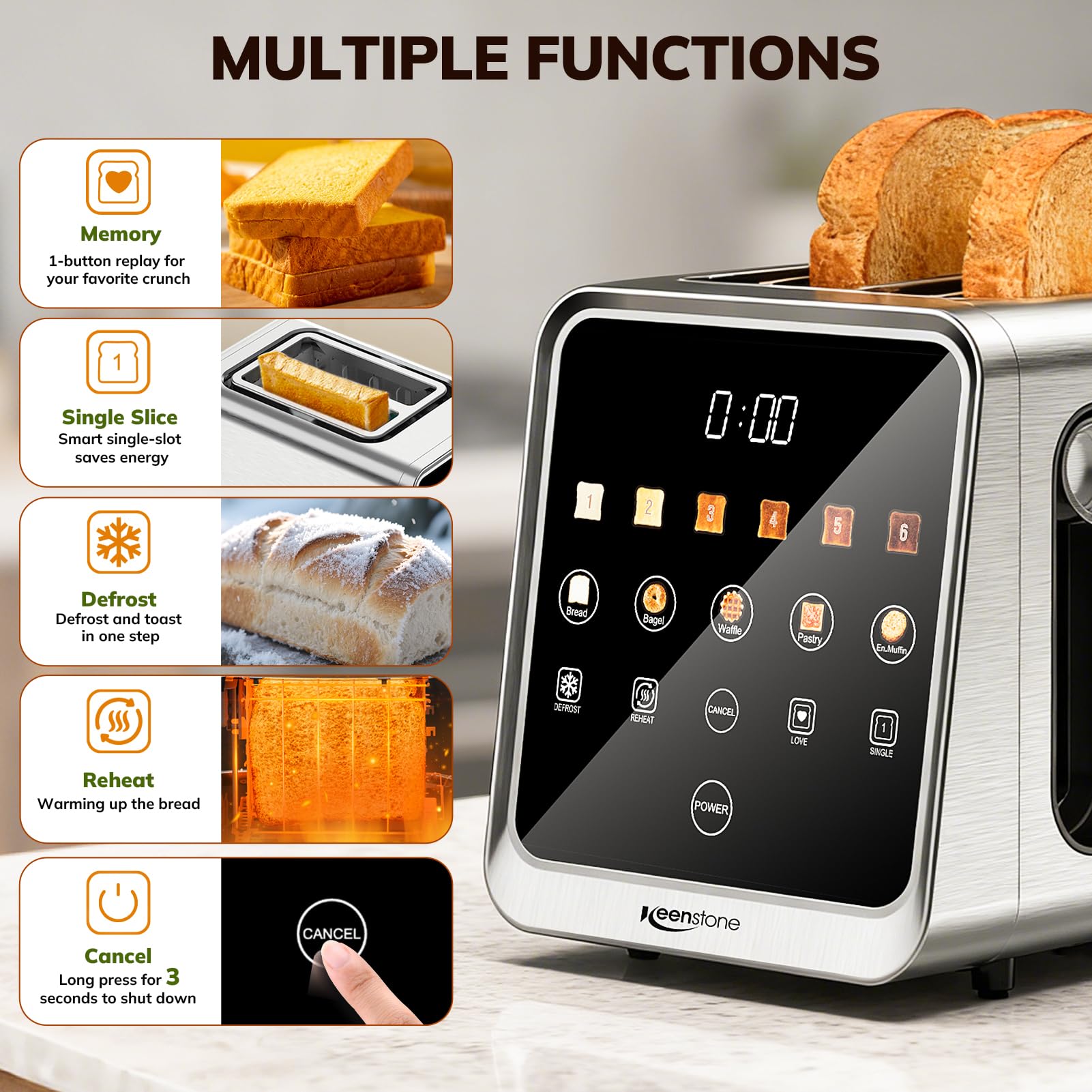 Keenstone Toaster BreadID presets simplify choosing correct settings.