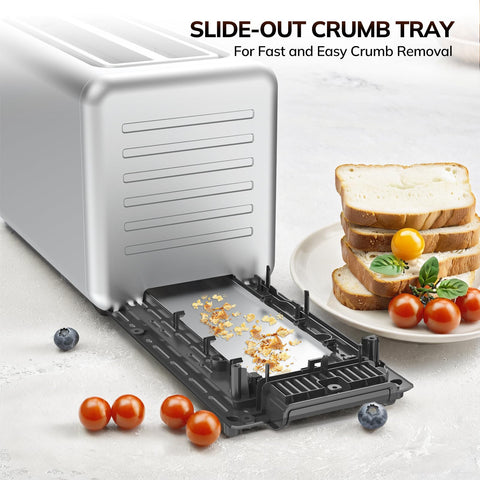 Keenstone toaster nonstick stainless steel body is easy to clean.