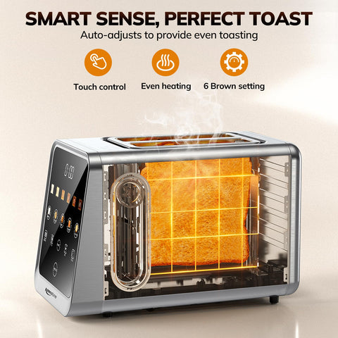 Keenstone Toaster Single-Slot Toasting ensures even results for solo slices.