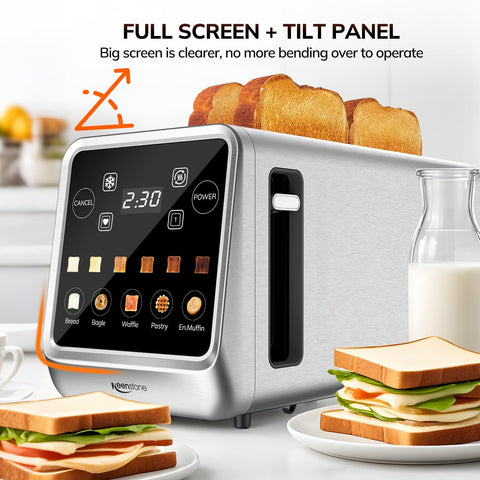 Keenstone toaster with six presets for bagel, gluten-free, and more choices.