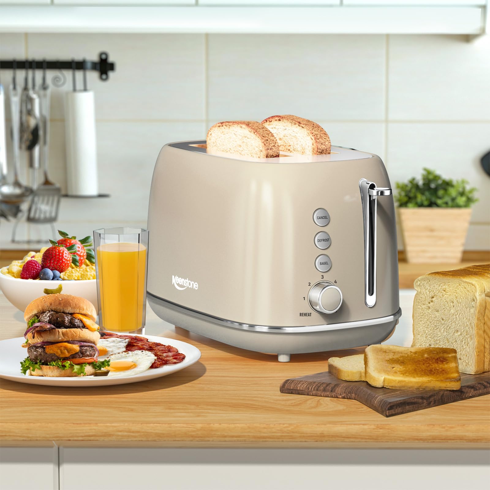 Keenstone stainless steel body adds durability and sleek kitchen appeal
