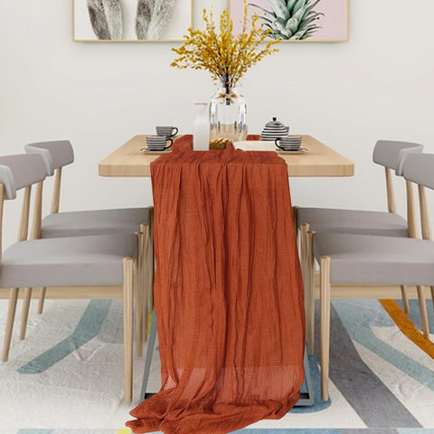 KEEPSHOWING chair sash using cheesecloth terracotta for warm ambience