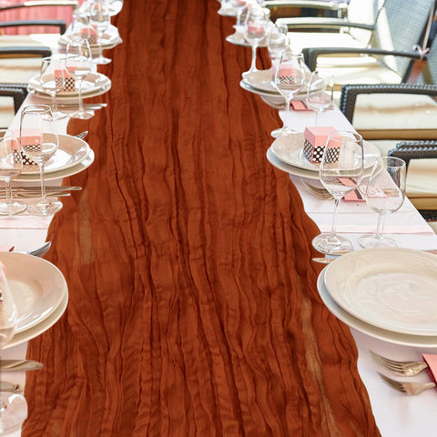 KEEPSHOWING cheesecloth runner used for decorative napkin or wrap accents