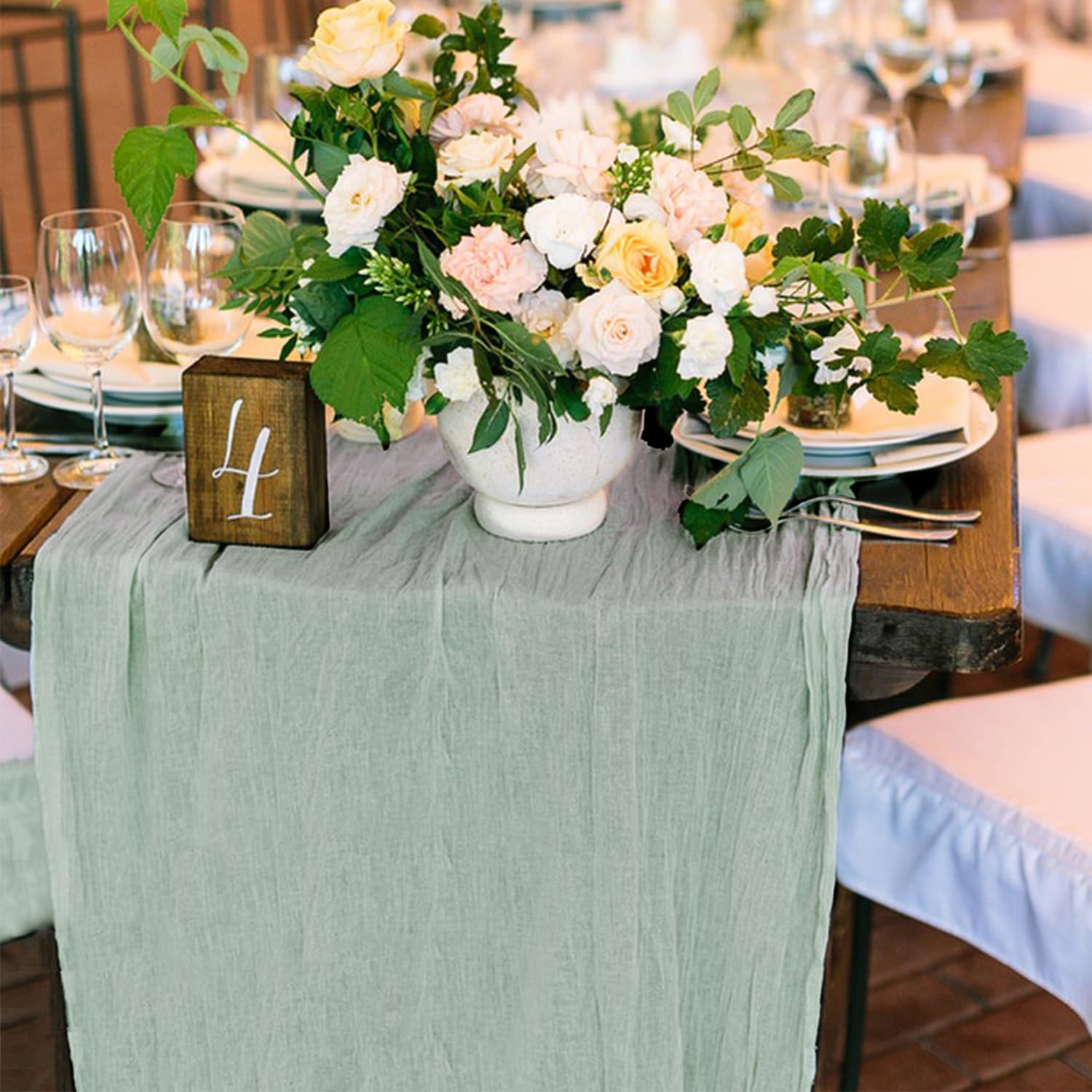 Keepshowing sage green boho decor setup suitable for weddings and parties