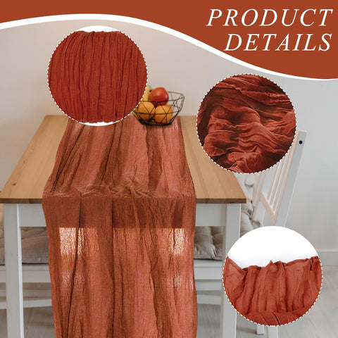 KEEPSHOWING cheesecloth décor table runner terracotta provides soft, drapable texture