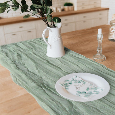 Keepshowing table runner draped across dining table for romantic ambiance