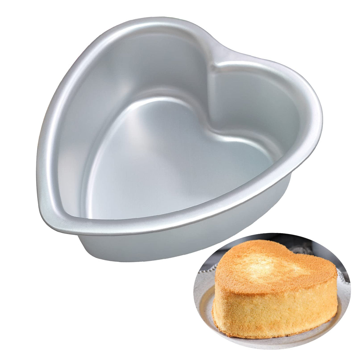 Kefyixc Heart Shaped Cake Pan 6x3 inch ready for even baking and elegant desserts
