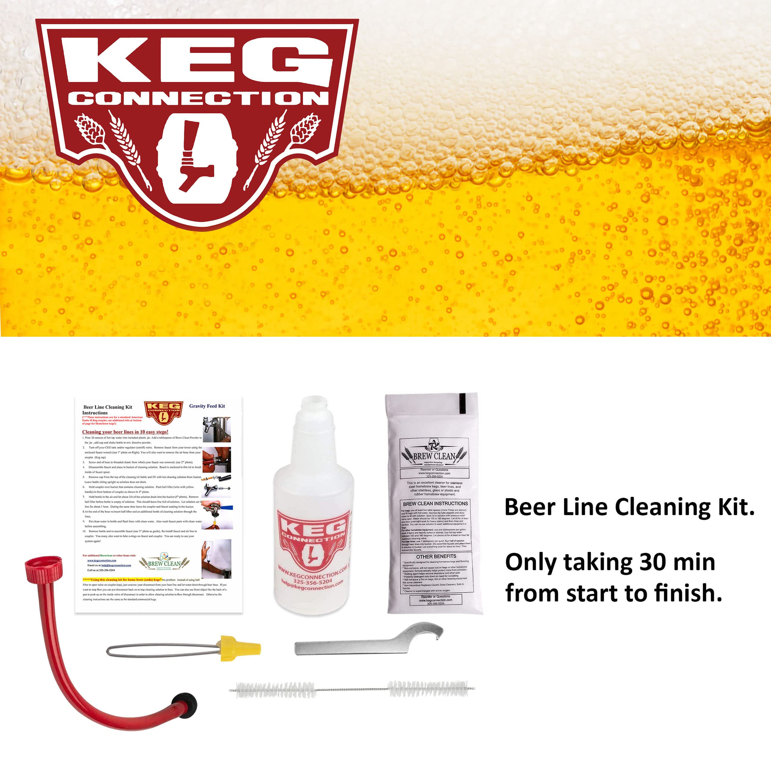 Kegconnection Brew Clean bottle shown for safe, effective line cleaning.