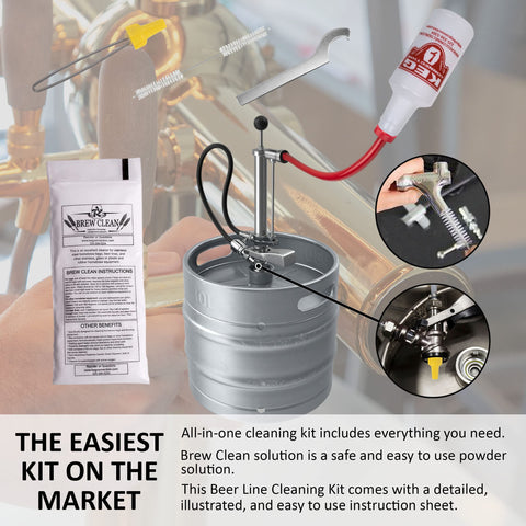 Kegconnection beer line hose attachment demonstrates smooth cleaning flow.