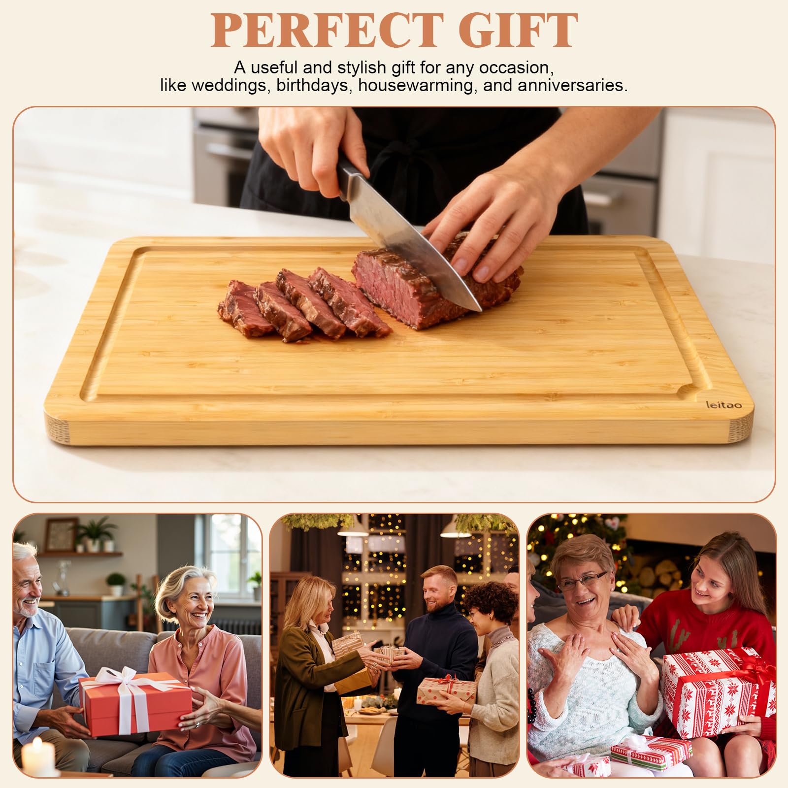 KEGDAN charcuterie-style serving board adds stylish kitchen display.