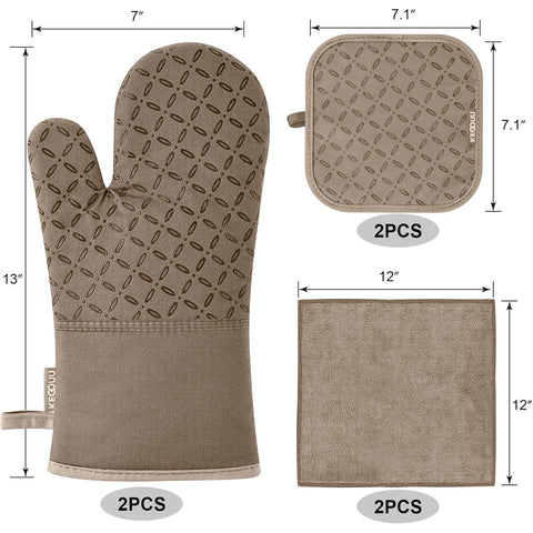 KEGOUU pot holders 7x7in offering heat resistance and a grippy surface.