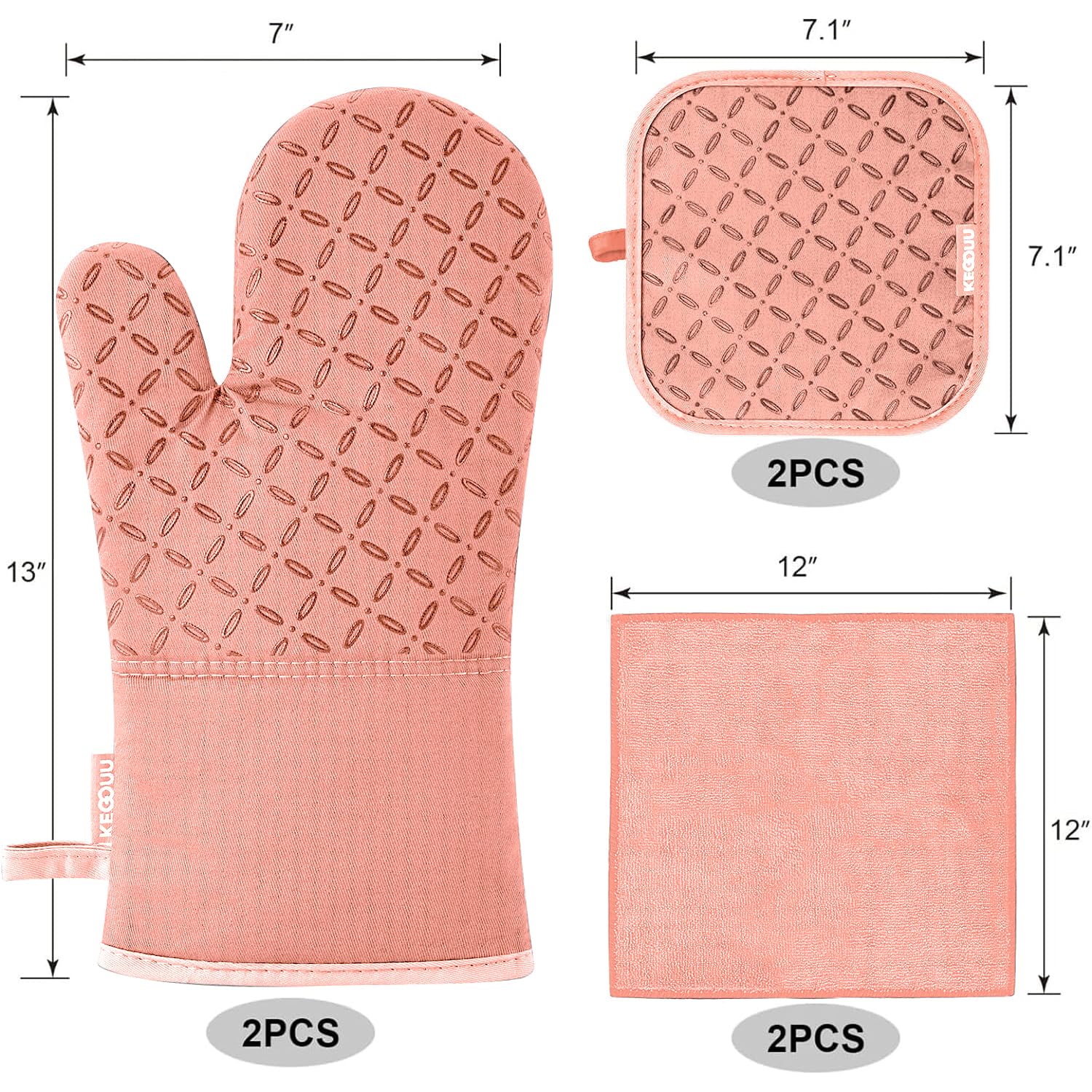 KEGOUU pot holders demonstrating heat protection and secure grip